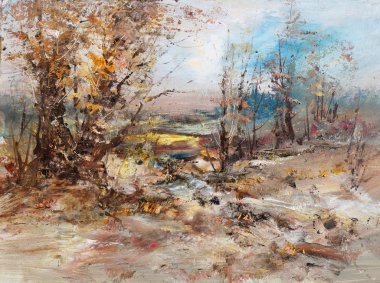 Ağaçlar ve çalılar, Yağlıboya Resim