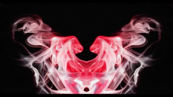 色煙のサイケデリックな空想 心理診断テスト 対称的な色の塊 ダイナミクスにおける素晴らしい生物の磁気共鳴画像の軸スライス — ストック動画