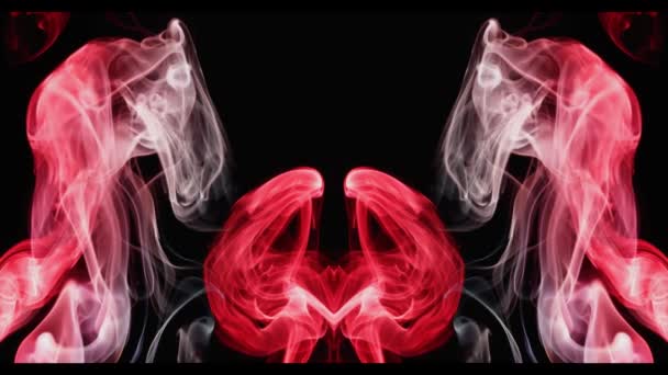 色煙のサイケデリックな空想 心理診断テスト 対称的な色の塊 ダイナミクスにおける素晴らしい生物の磁気共鳴画像の軸スライス — ストック動画