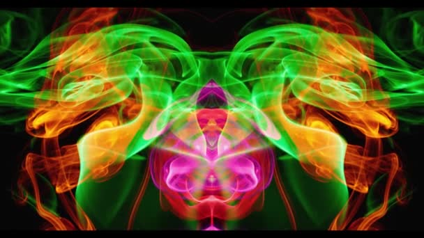 Psychedelische Fantasien von farbigem Rauch. — Stockvideo