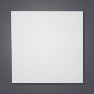 Yazı için bir model, tatil için tebrik ederim. 3 boyutlu görüntüleme. Kadife kağıdın arka planında gölgesi olan kare boş bir sayfa..