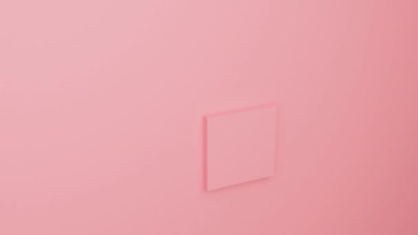Abstraktion Rosa Pastellfärger Återgivning Blandade Kuber Som Sticker Från Väggen — Stockvideo