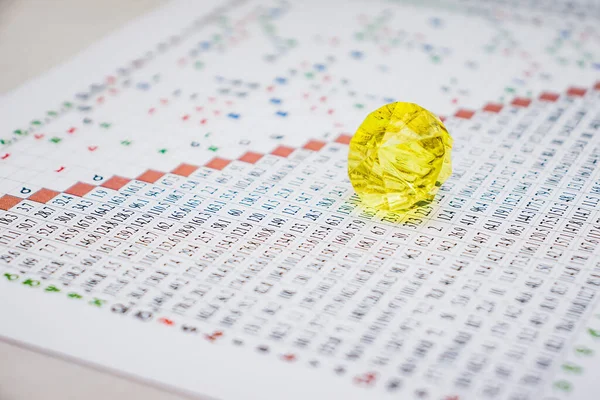 Modern Astrologer Desktop Thoughts Astrologer Yellow Glass Pebble Table Astrological — Zdjęcie stockowe