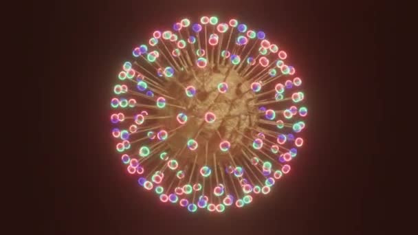 Točící Abstraktní Koronavirus Vykreslování Tělo Viru Rotující Vesmíru Temném Pozadí — Stock video
