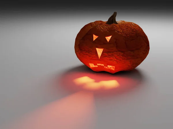 Dynia na Halloween na szarym tle. Renderowanie 3D. — Zdjęcie stockowe