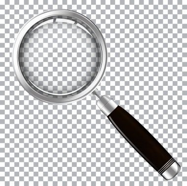 Magnifying glass with dark handle clipart