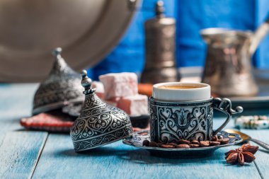 Turkish coffee and turkish delight  clipart
