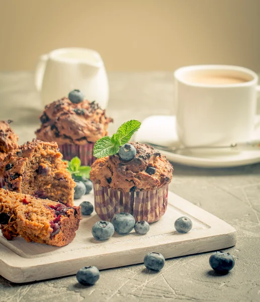 Carrot muffins with blueberrie — Stock Photo, Image