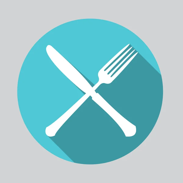 Tenedor y cuchillo icono — Vector de stock