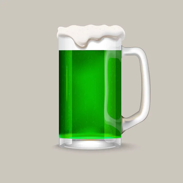 Verre de bière verte — Image vectorielle