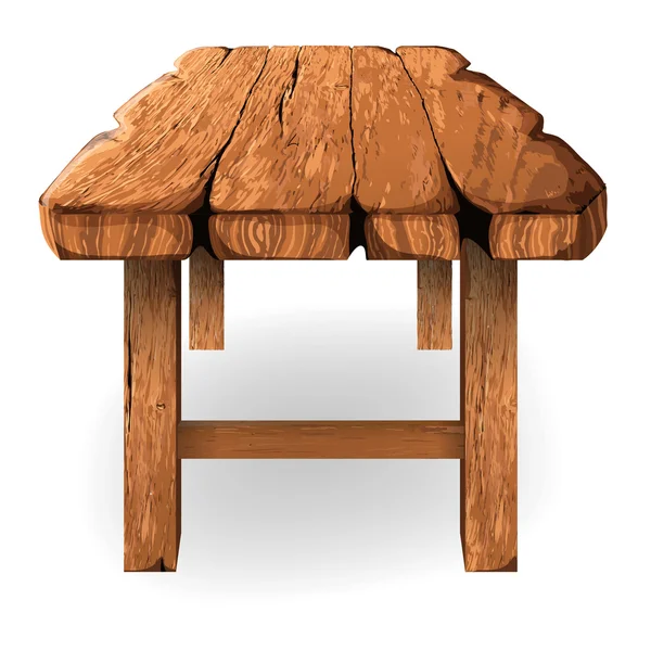 Table en bois sur fond blanc — Image vectorielle