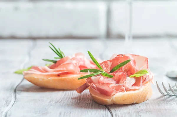 Concept of italian food with  bruschetta — Stock Photo, Image