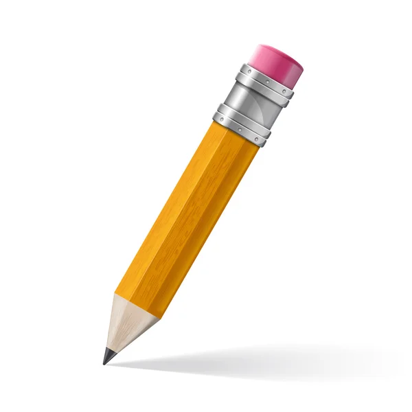 Realistic yellow pencil icon. — Stock Vector