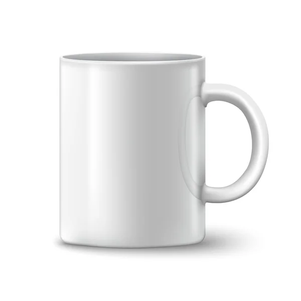 Taza blanca fotorrealista — Vector de stock