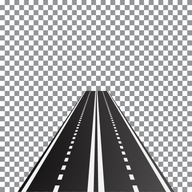 Vector illustration of perspective dual carriageway road, clipart