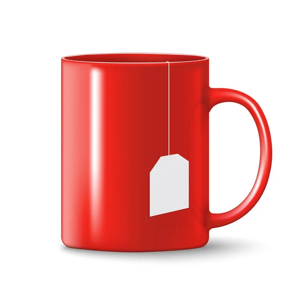 Tasse rouge photoréaliste — Image vectorielle