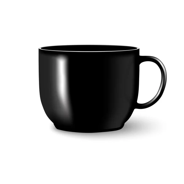 Vetor preto caneca copo isolado — Vetor de Stock