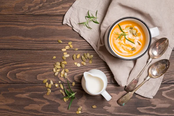 Pieczony zupa dyniowa — Zdjęcie stockowe