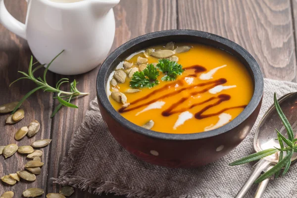 Roasted pumpkin soup — Stock Photo, Image