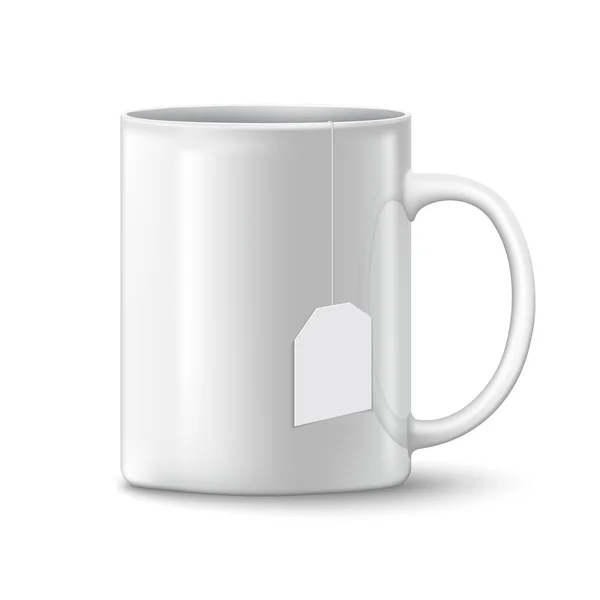Tasse blanche photoréaliste — Image vectorielle