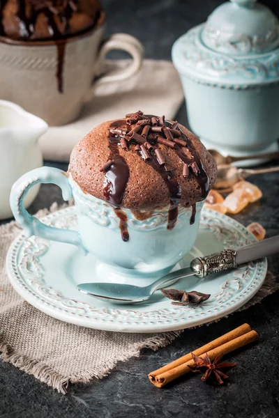 Souffle de chocolate com — Fotografia de Stock