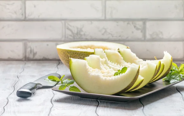 Färsk skivad melon — Stockfoto