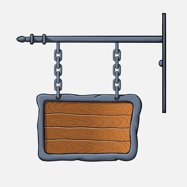 Middeleeuwse houten teken — Stockvector