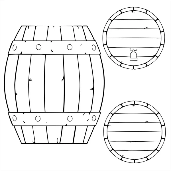 Esboço ilustração de barril de madeira —  Vetores de Stock