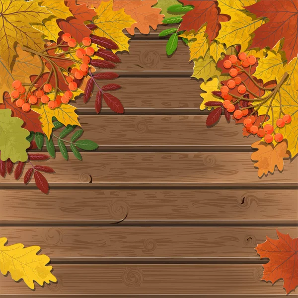 Fond d'automne, feuilles de papier d'arbre — Image vectorielle