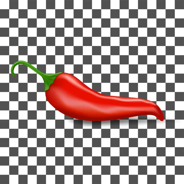 Realistisches Rotes Chilisymbol Isoliert Auf Transparentem Hintergrund Design Vorlage Für — Stockvektor