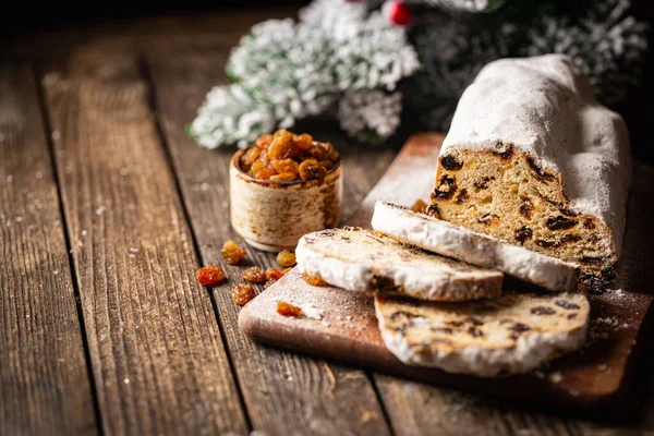 Traditional Christmas Stollen. — Stock Photo, Image