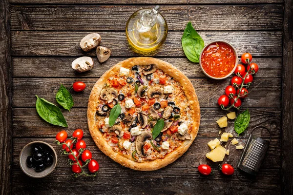 Tasty vegetable pizza