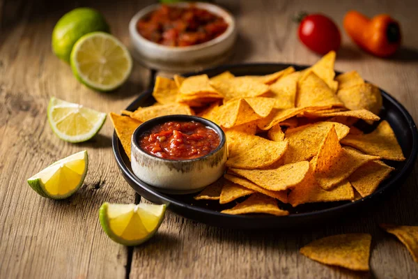 Bowl of nachos chips — Stock Photo, Image