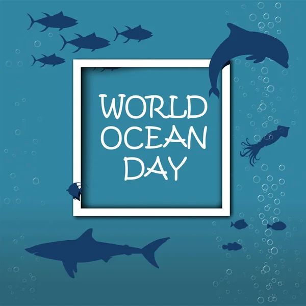 Giornata Mondiale degli Oceani 8 giugno Malattia vettoriale — Vettoriale Stock