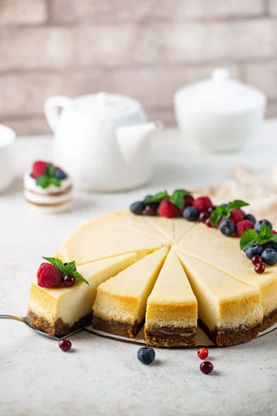 Klassischer New Yorker Käsekuchen — Stockfoto