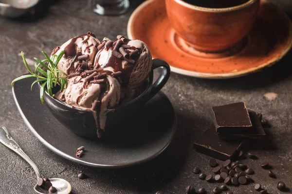 Sorvete de café com chocolate — Fotografia de Stock