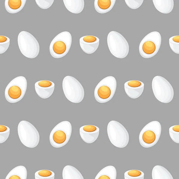Πίσω με μισή φέτες βραστά αυγά στολίδι. — Διανυσματικό Αρχείο
