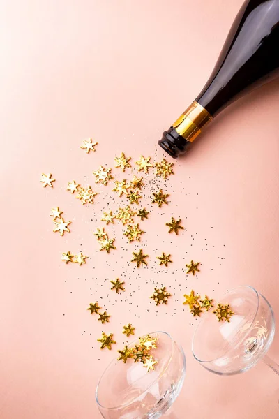 Botella de champán, vista superior — Foto de Stock
