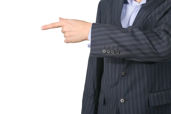 Business man pointing  his finger Stock Photo