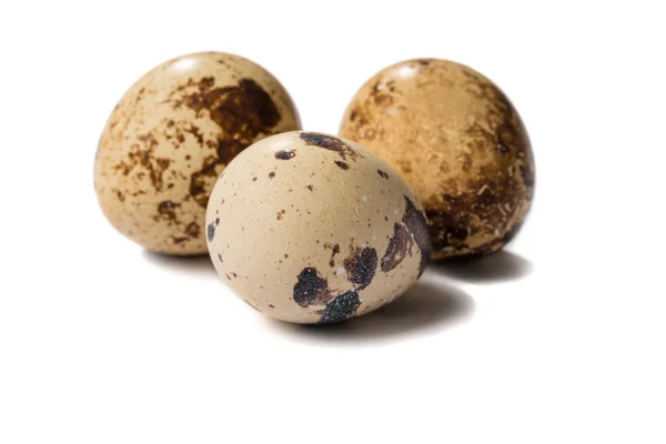 Three quail eggs isolated on white — Stock Photo, Image