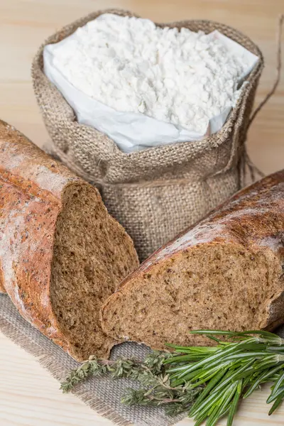 Chléb a mouka — Stock fotografie