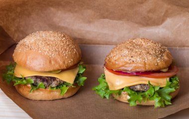 Closeup of classic burger clipart
