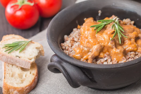 Buckwheat with meat — Stock Photo, Image