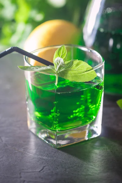 Green mojito cocktail . tarragon — Stock Photo, Image