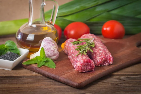 Raw Turkish Traditional Meat Kebab — Stock Photo, Image