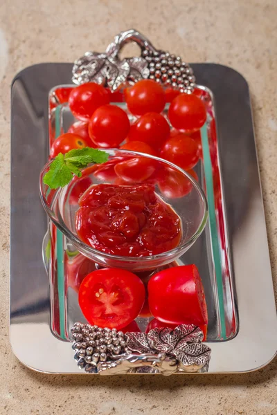 番茄酱，气垫，番茄酱 — 图库照片