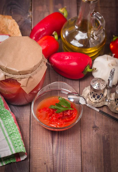 Appetizer of marinated red pepper — Stock Photo, Image