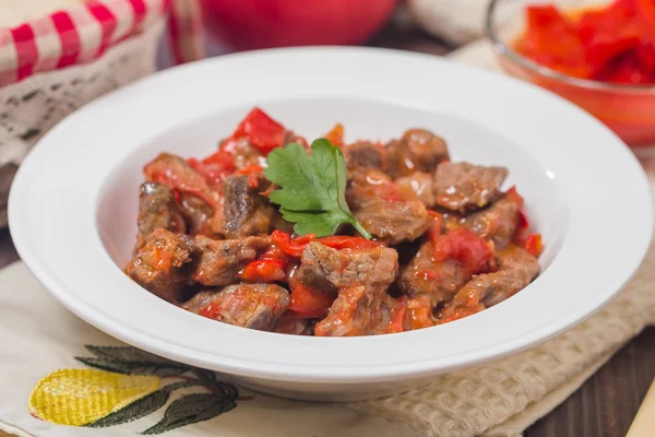 Meat stew with vegetables — Stock Image Meat stew with vegetables Royalty Free Stock Photos