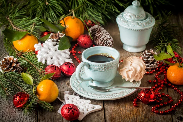 Weihnachten Urlaub Hintergrund mit Kaffeetasse — Stockfoto