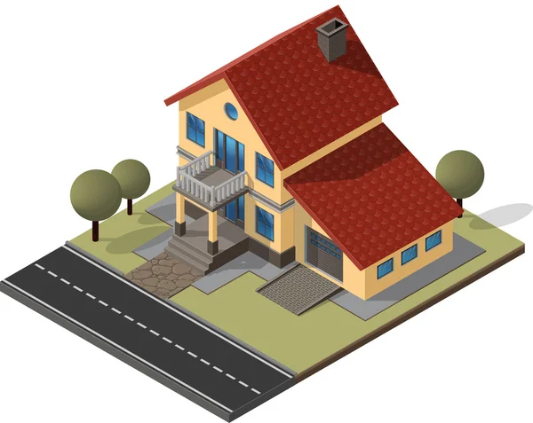 Cottage Isometrische Vector Eps10 — Stockvector